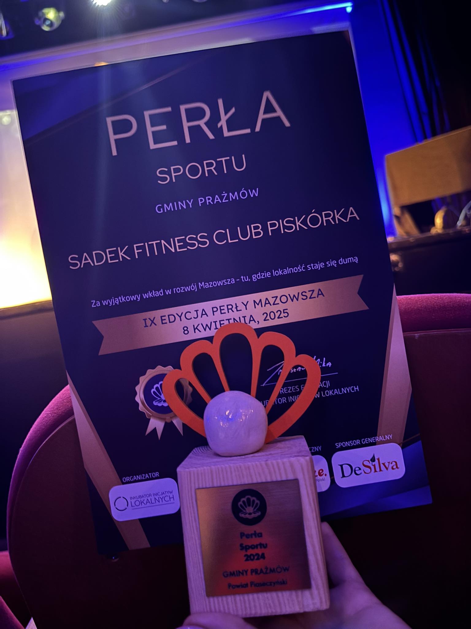 Perła Sportu Gminy Prażmów - nagroda dla Sadek Fitness Club Piskórka